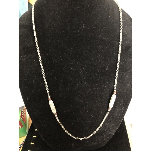 Sarah Coventry vintage necklace chain etched beads 36" long costume jewelry - Picture 5 of 5